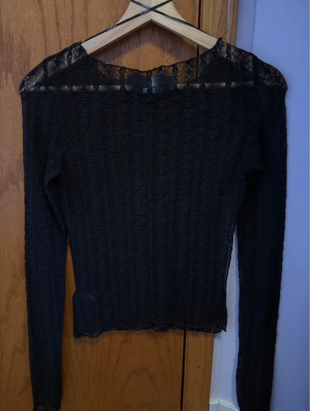 Simons Black Mesh Long Sleeve