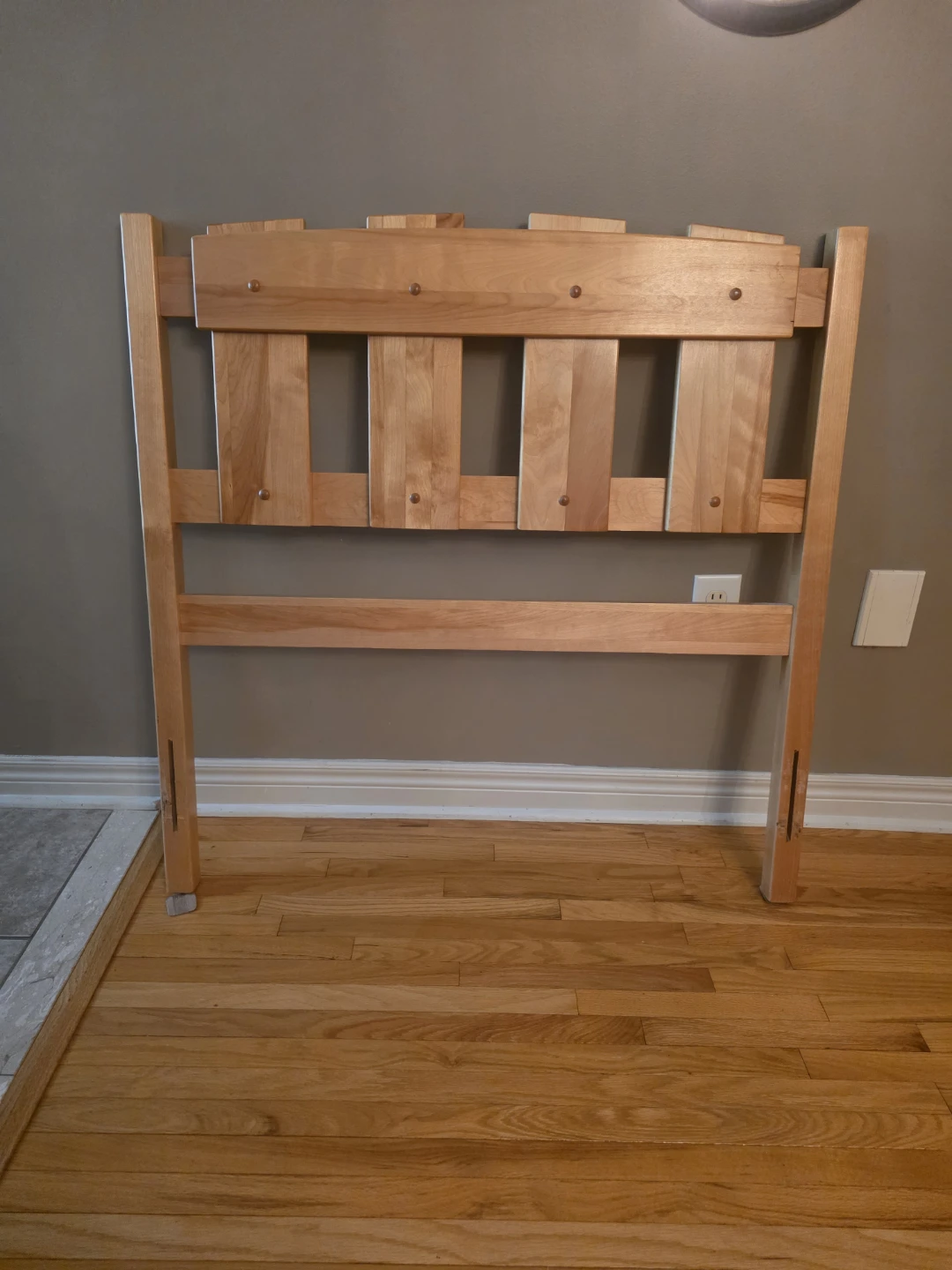 Maple Wooden Headboard and metal frames