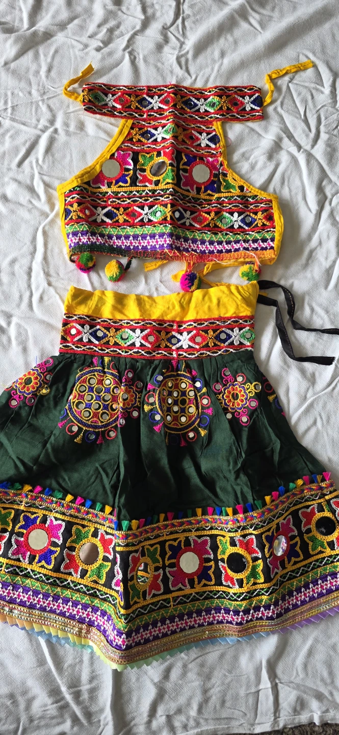 Traditional Embroidered Kids Lehenga Choli Set