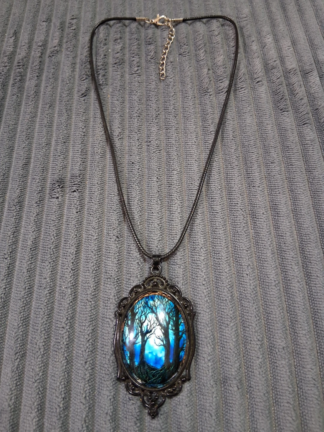 Goth Forest Scene Pendant Necklace