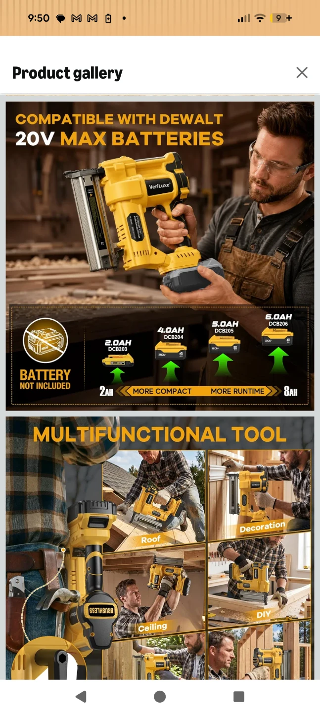 VeriLuxe 2-in-1 Cordless Brad Nailer/Stapler - photo 2