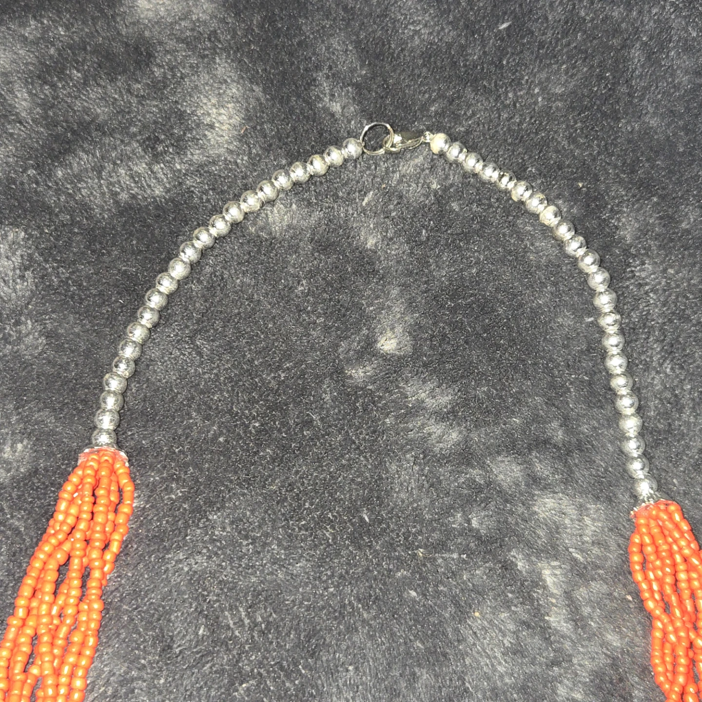 Red beaded multi strands necklace - photo 5