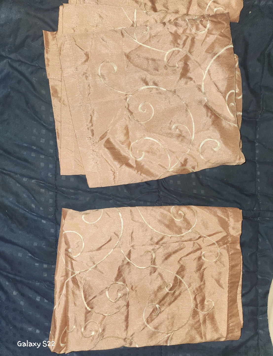Set of 4  Bronze Scroll Pattern Curtains - photo 3