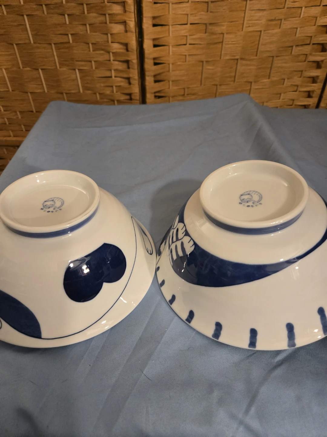 2pc Vintage Japanese Mino-Ware Cat Bowls Set - photo 3