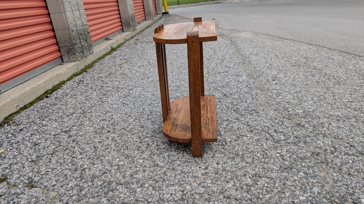 Vintage Oak Wood Hallway Stand - photo 2