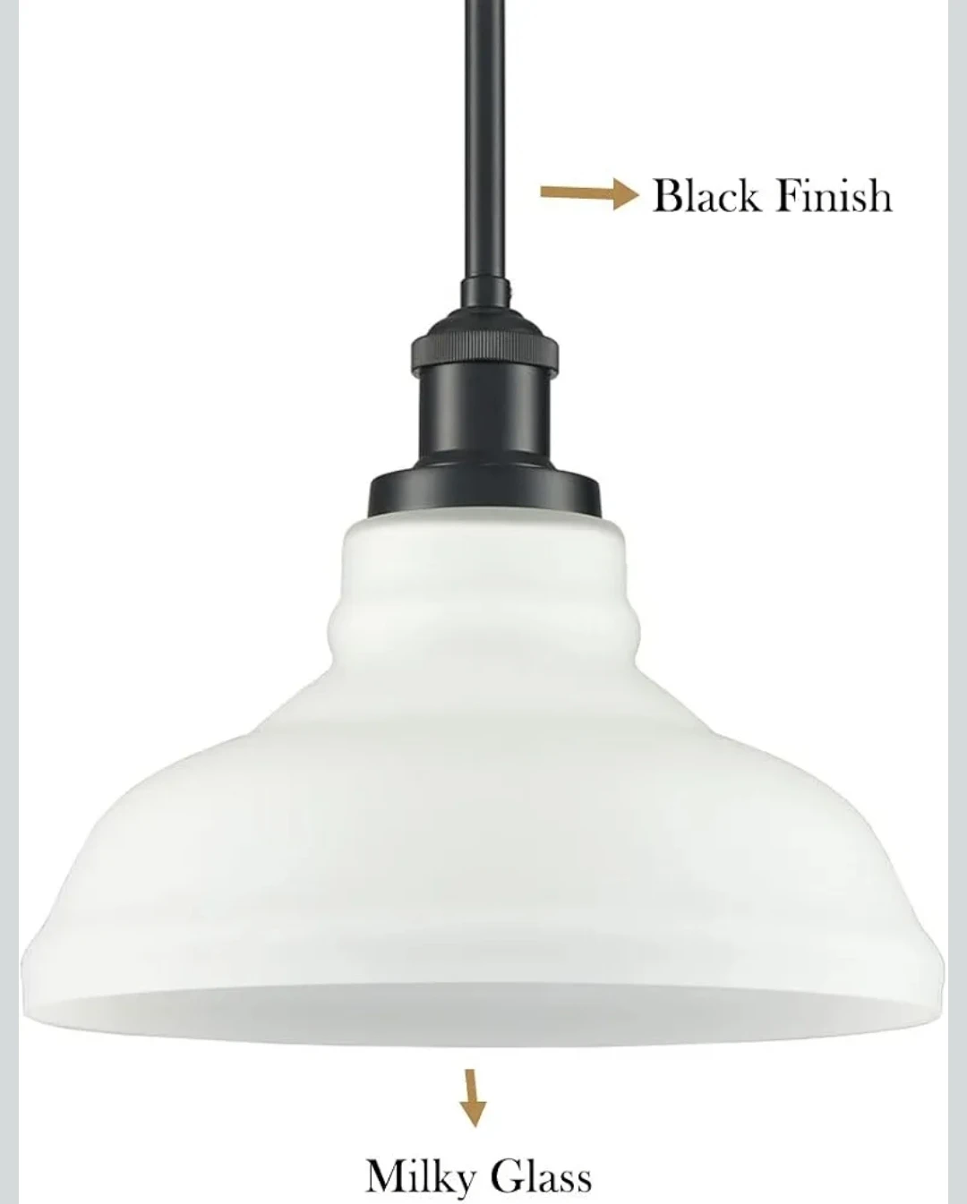 HOLKIRT Black Opal Glass Pendant Light - photo 3