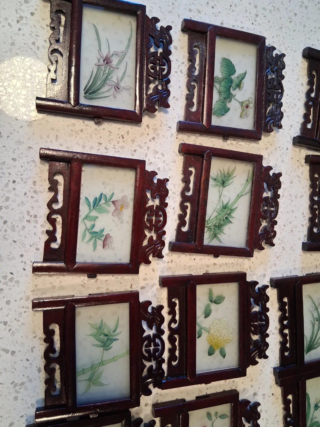 Beautifully framed Asian inspired glass panels