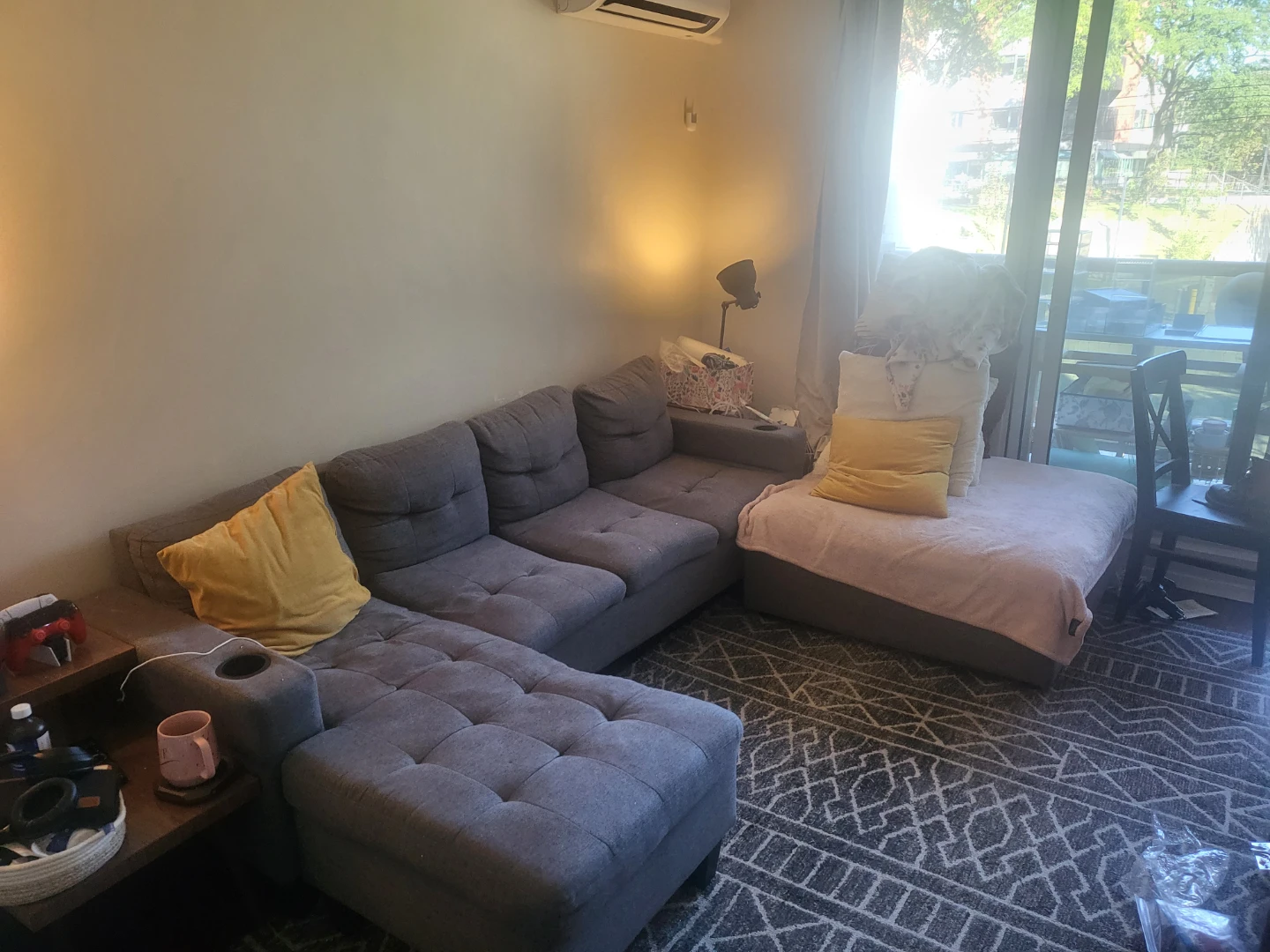 Grey Sectional Sofa with Chaise and Ottoman - photo 3