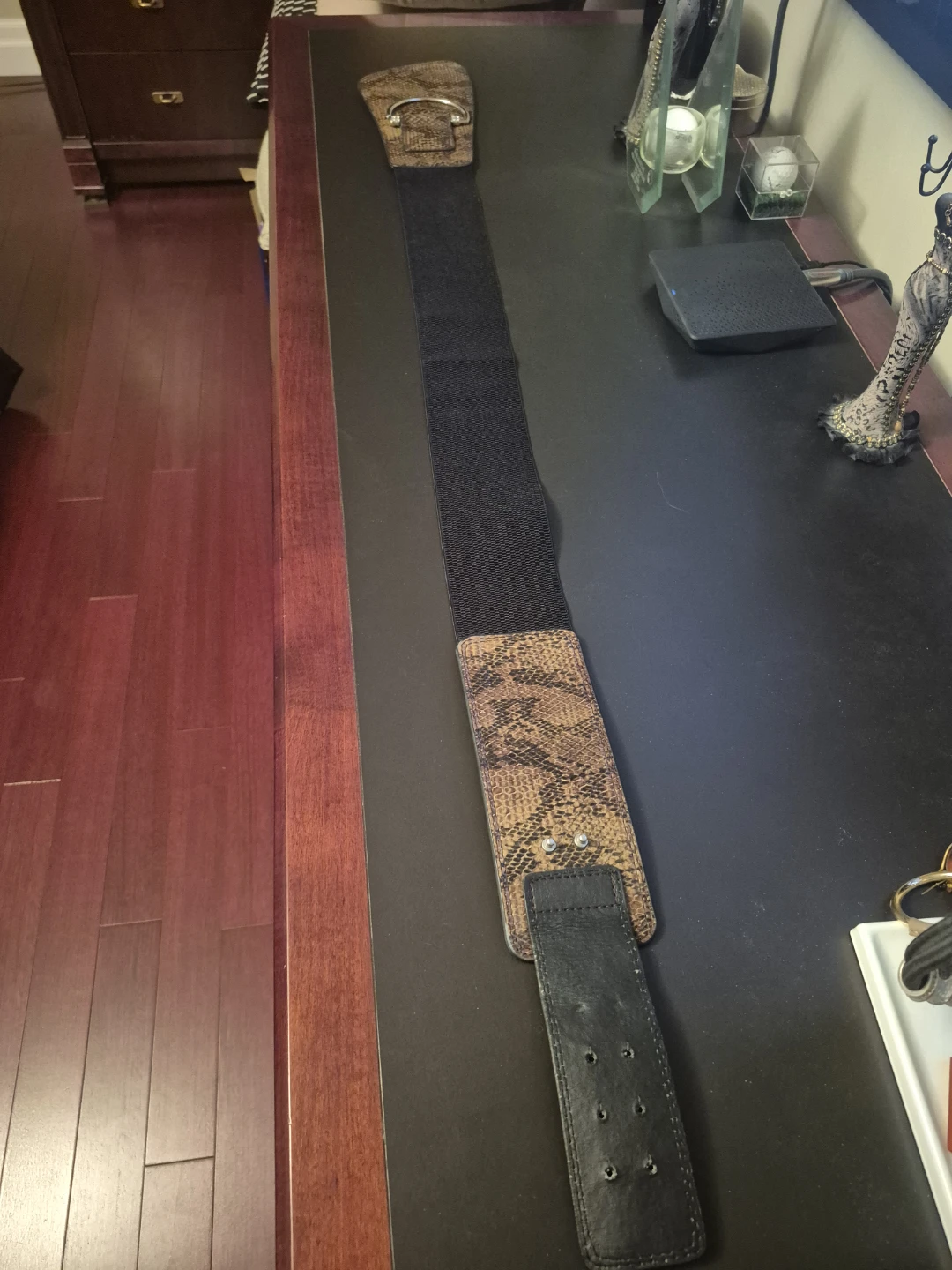 Snakeskin Print Wide Elastic Belt