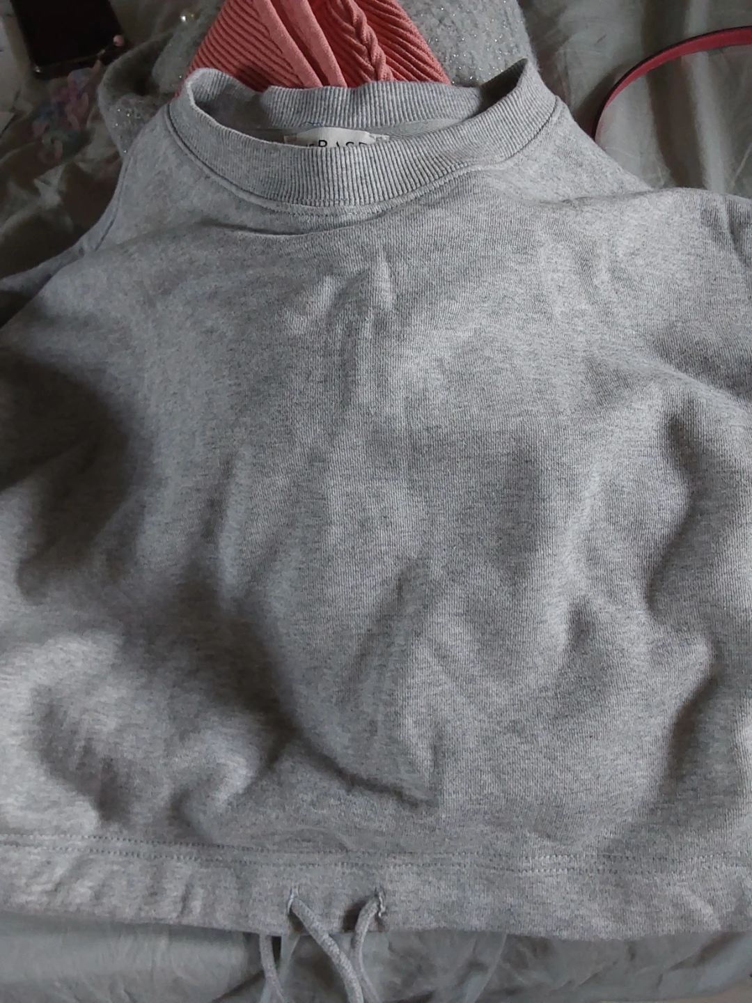 THE BASE grey cropped sweatshirt