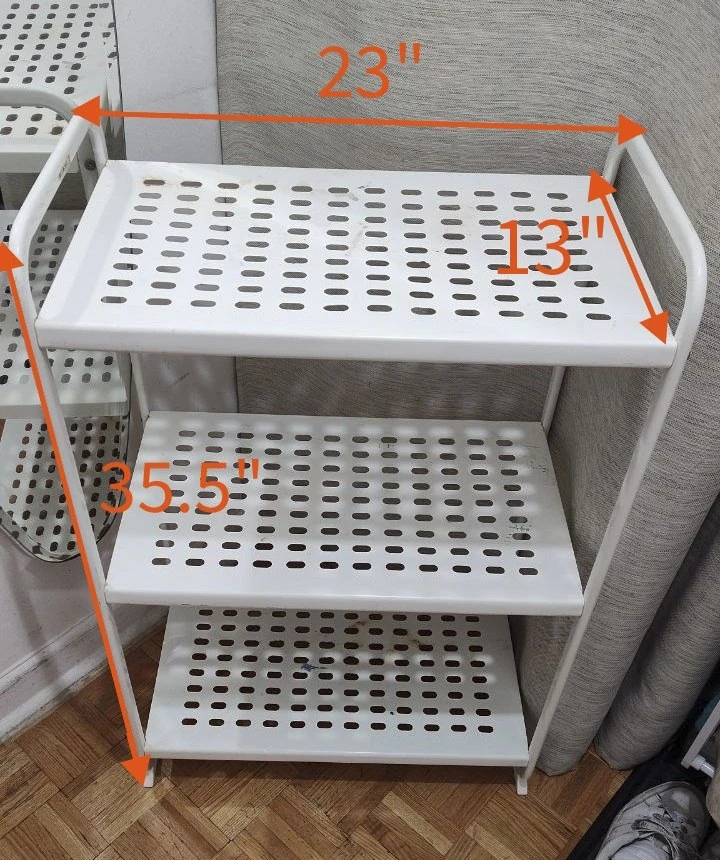 IKEA MULIG 3-Tier White Metal Shelving Unit - photo 2