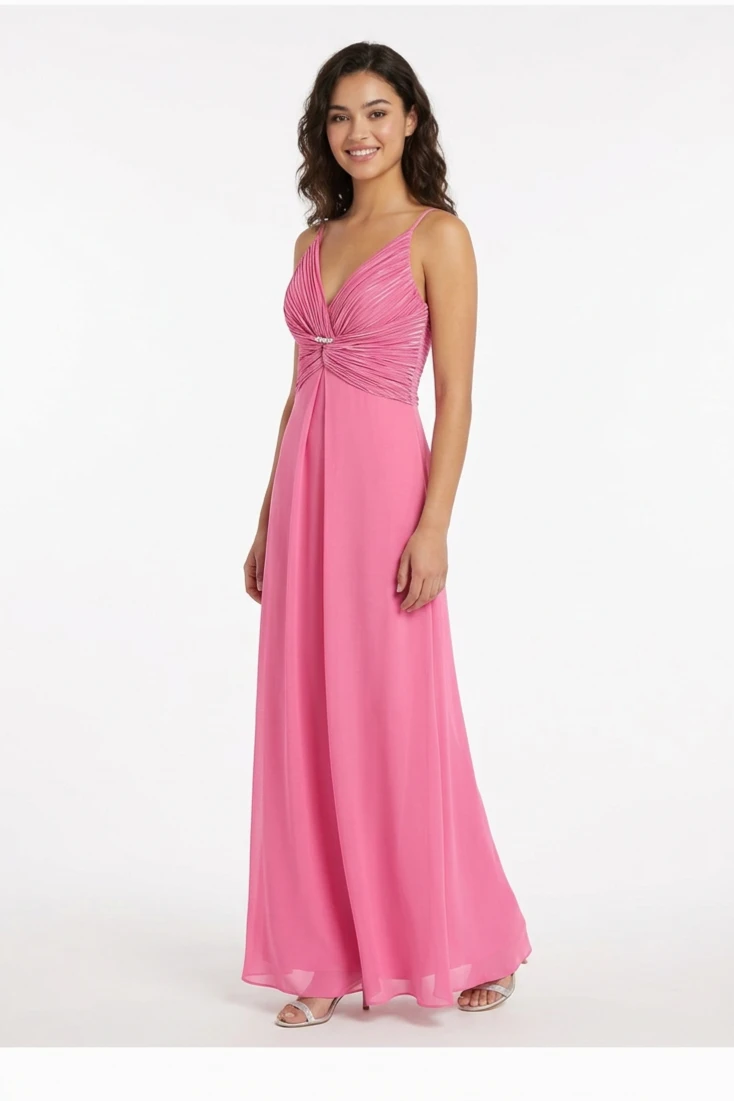 Long Pink Prom Gala Party Dress
