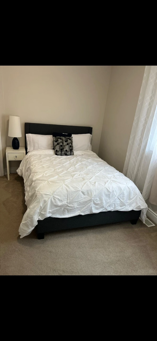Dark grey Upholstered double Bed Frame - photo 2