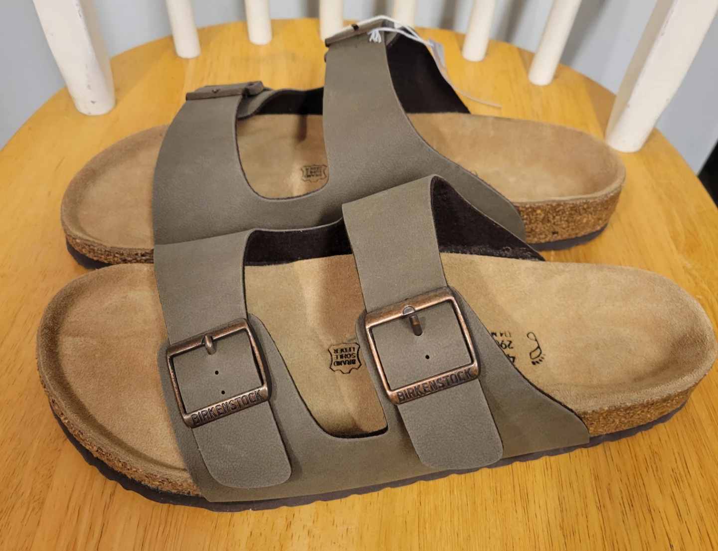 NEW Birkenstock Men's Arizona Stone Birkibuc Sandals Sz 45 / 12