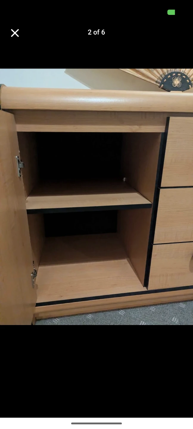 Wooden Dresser with 3 Drawers , 4 shelves and hidden drawer - photo 2