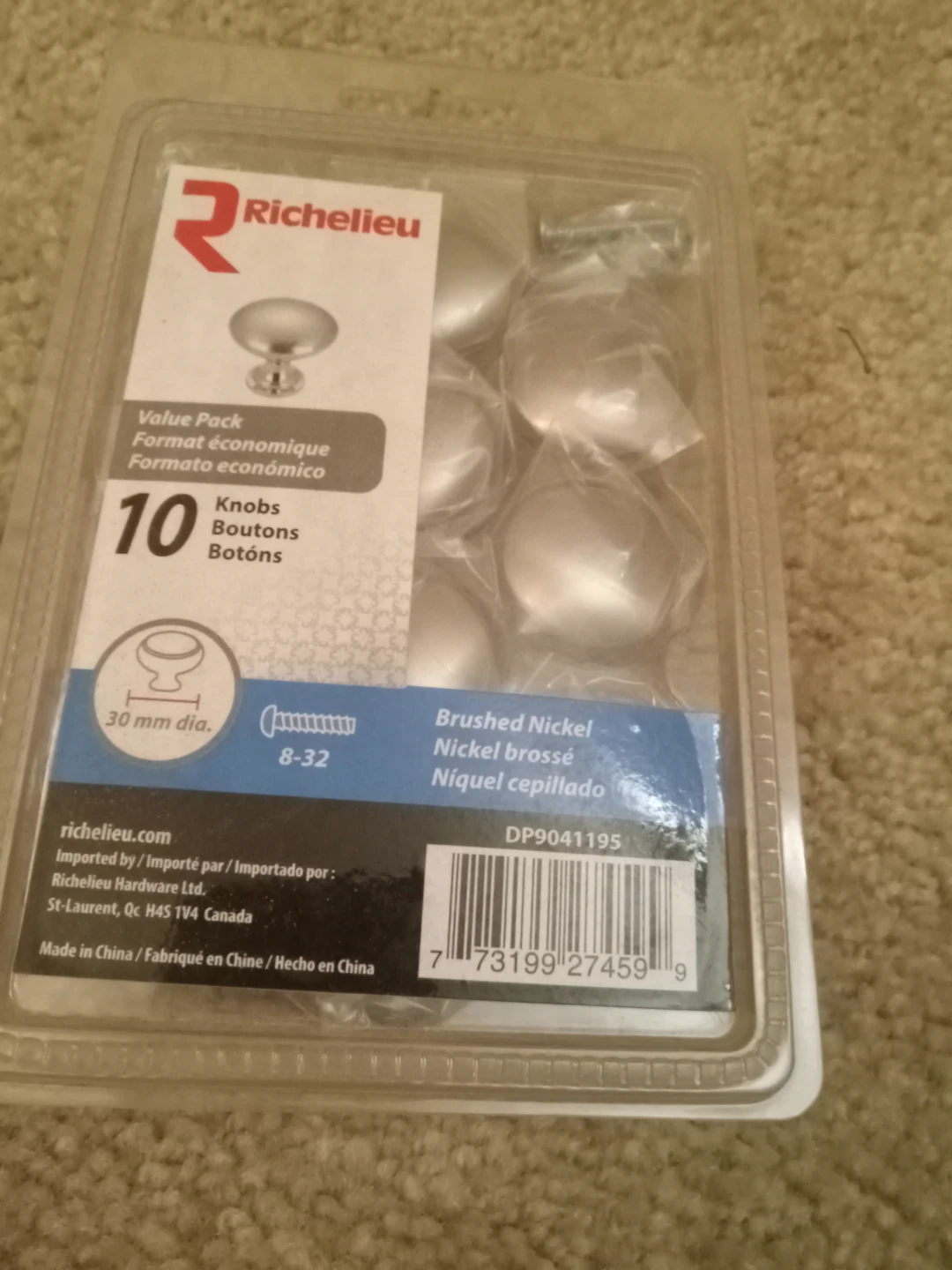 Richelieu Brushed Nickel Knobs 10 Pack
