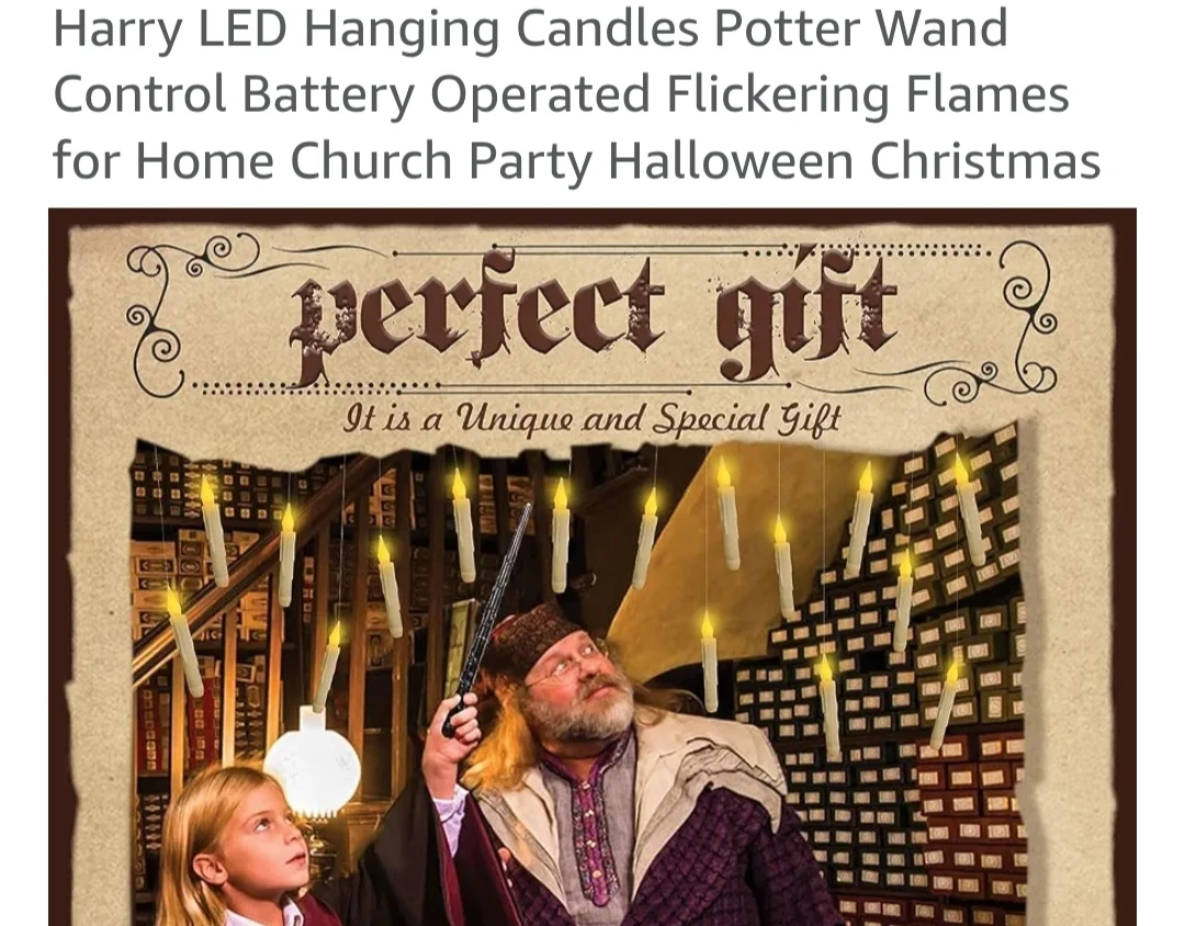 Harry Potter Hogwarts   floating Candles + Wand &  Banners🏈 - photo 5