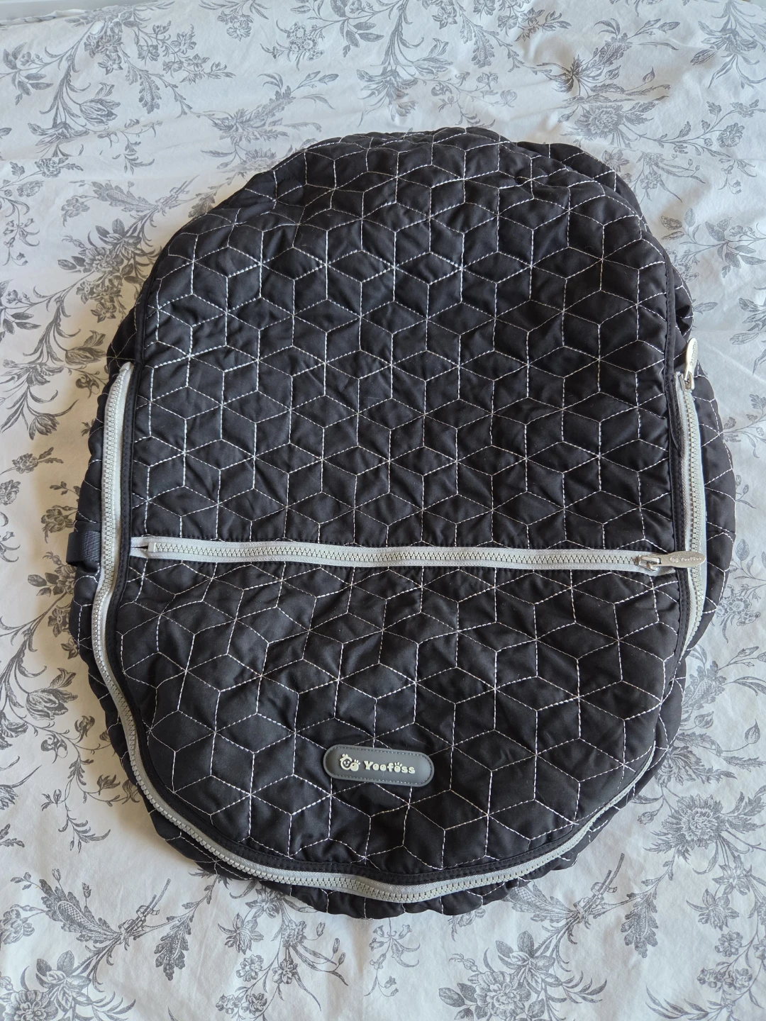 Baby Car Seat Cover - Black Quilted Winter Canopy