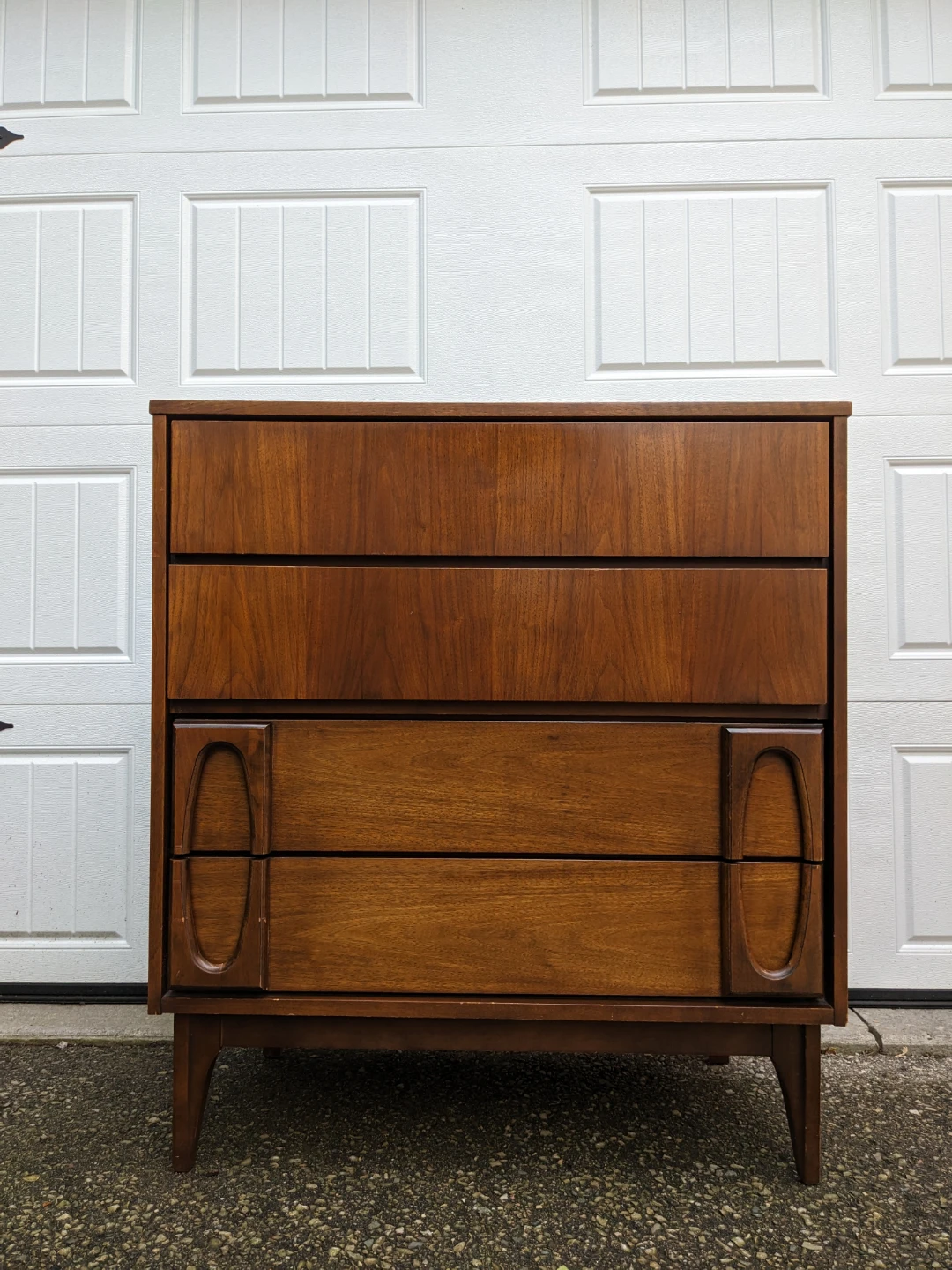 MCM Walnut 4 Drawer Chest by Victoriaville