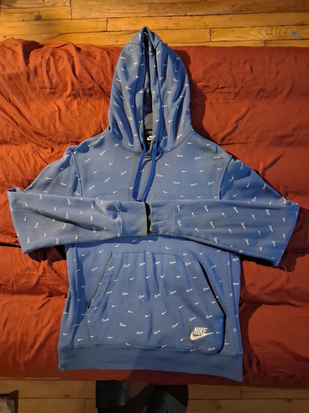 Nike Blue Swoosh Logo Hoodie