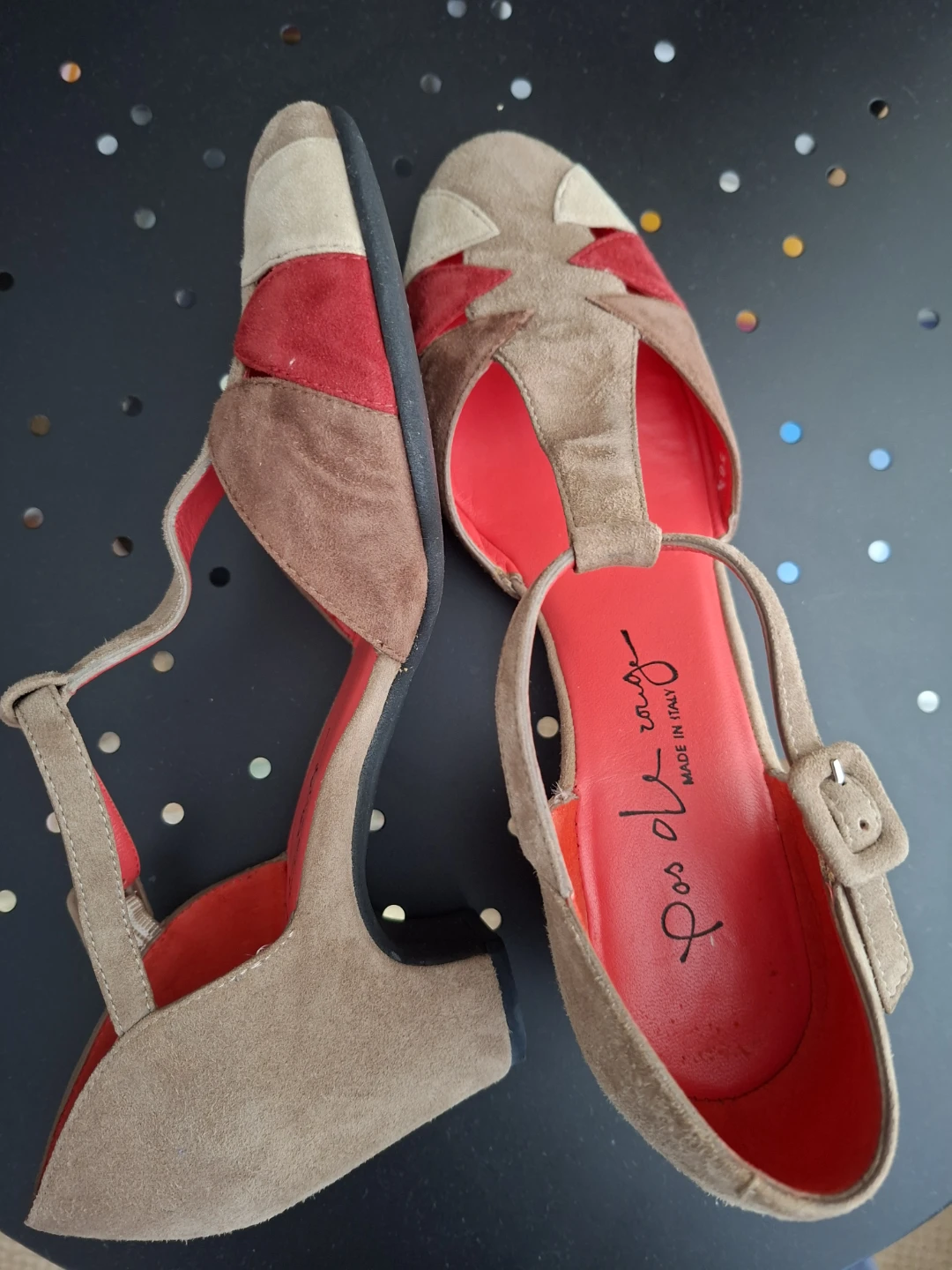 Pas De Rouge Suede Heels Size 38.5 - photo 2