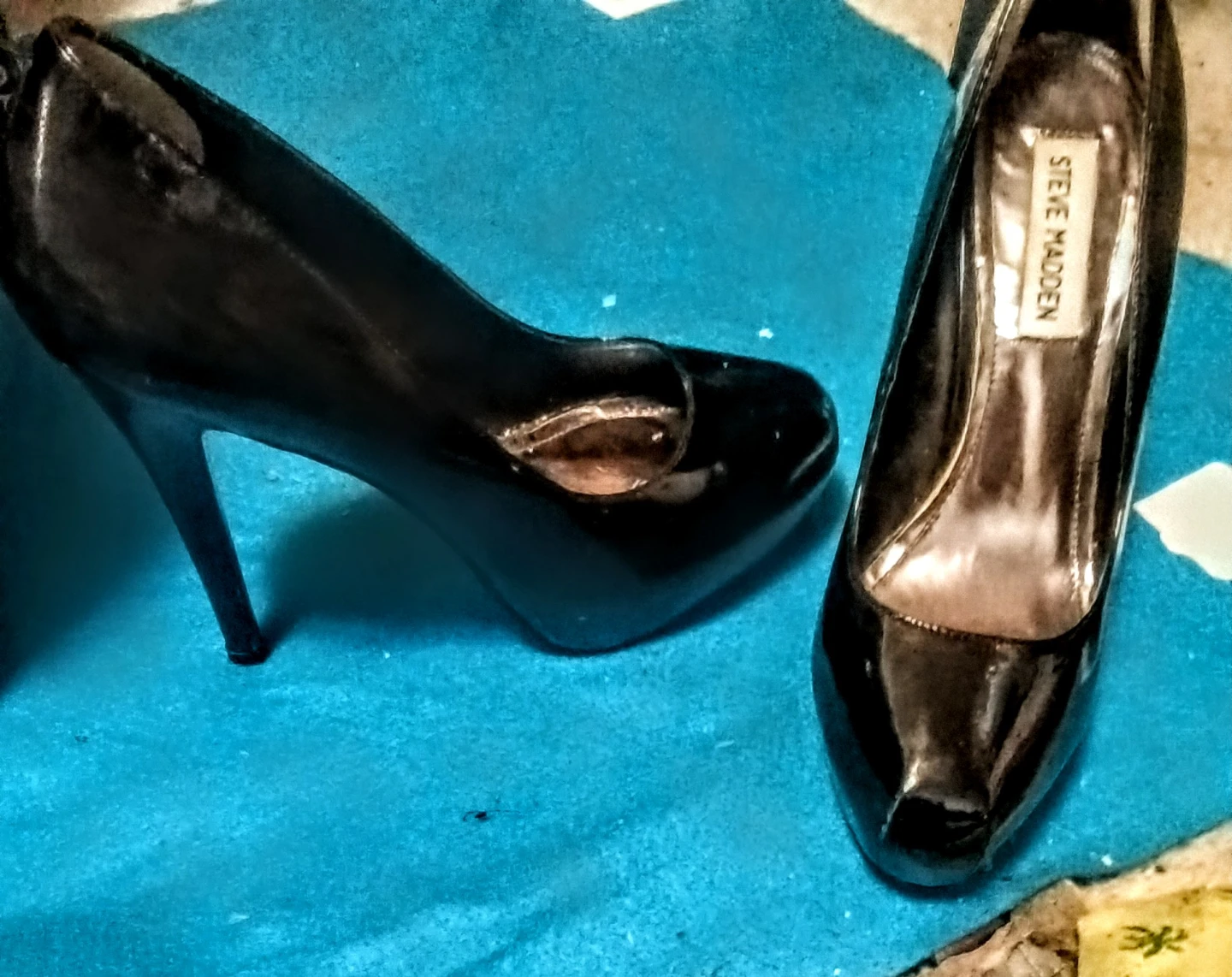 Steve Madden Black Patent Leather Hidden Platform Stiletto