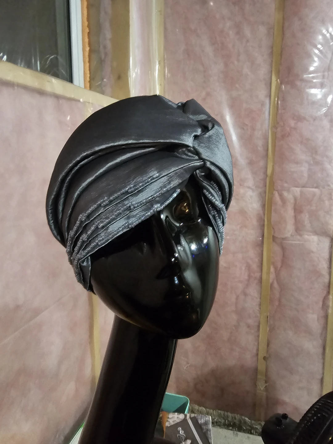 Silver Grey Beaded Turban Headwrap - photo 2