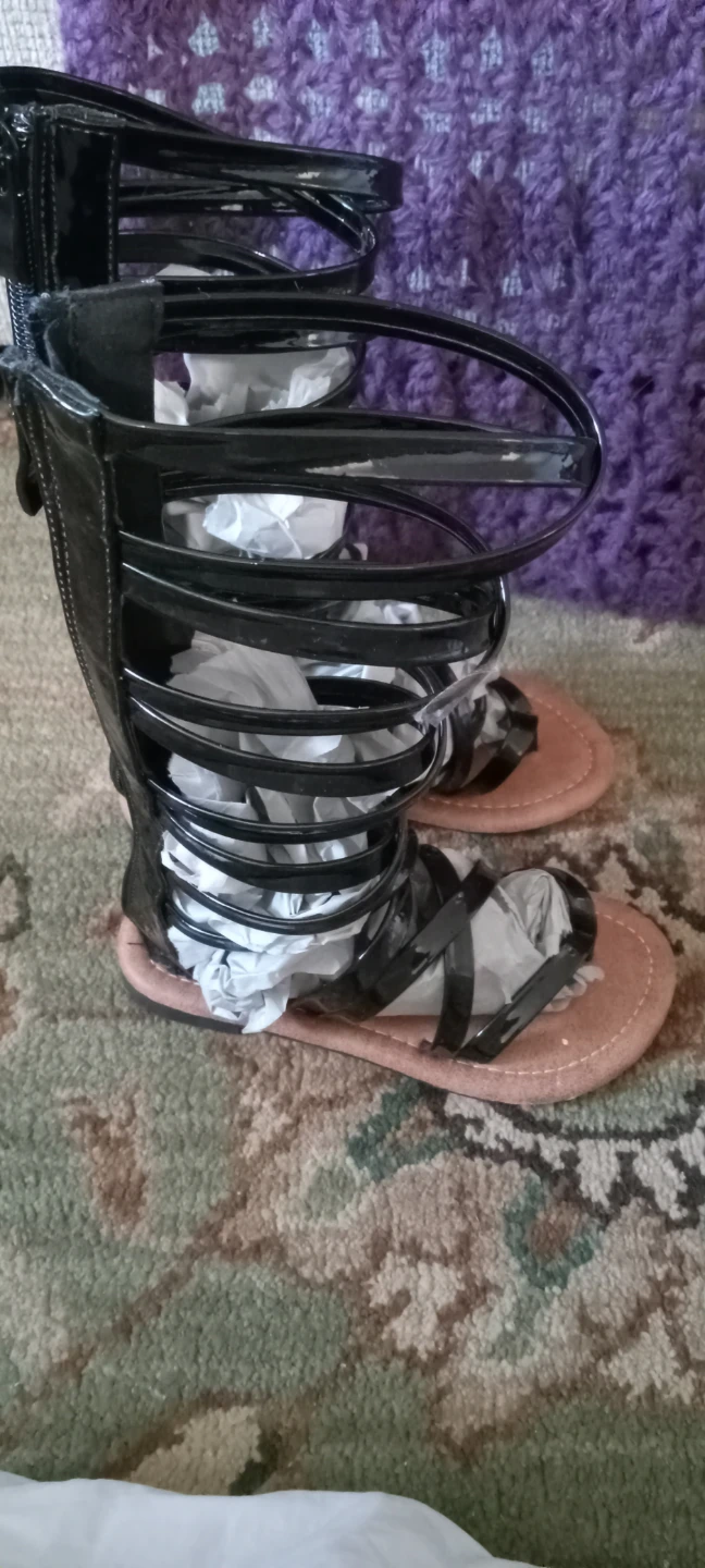Black Gladiator Sandals - photo 3