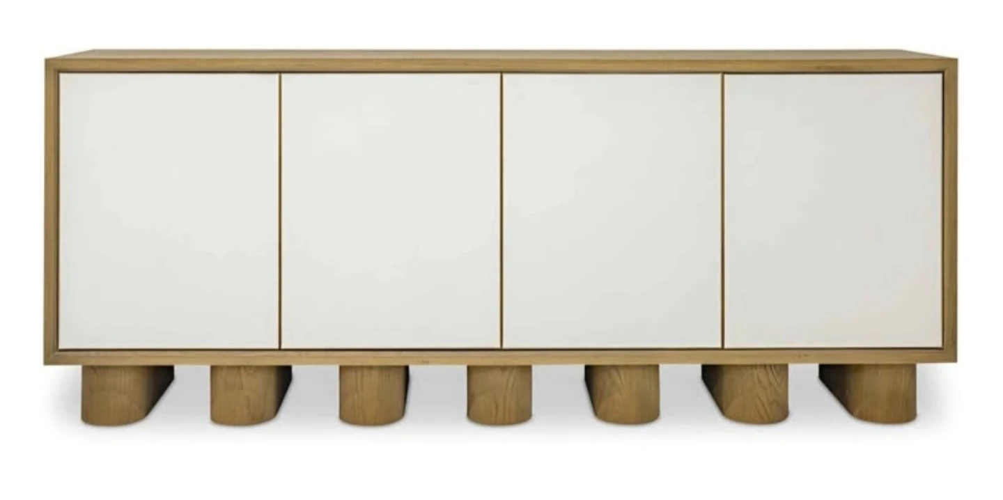 Modern Wood and Cream Four-Door Sideboard - photo 2