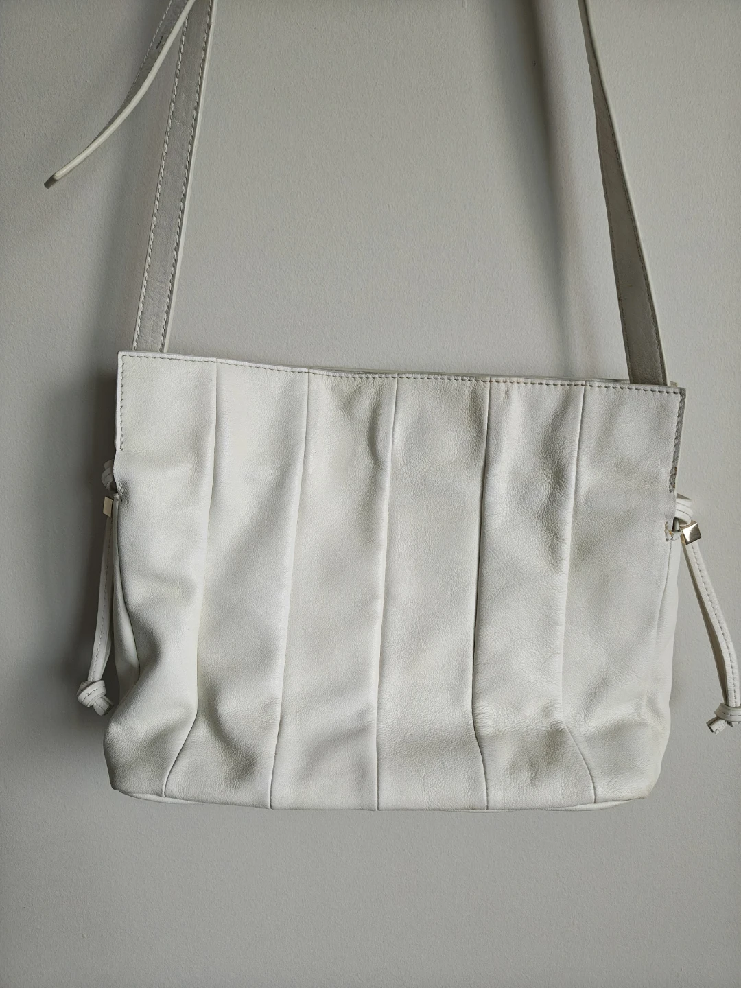 Vince Camuto White Leather Crossbody Bag