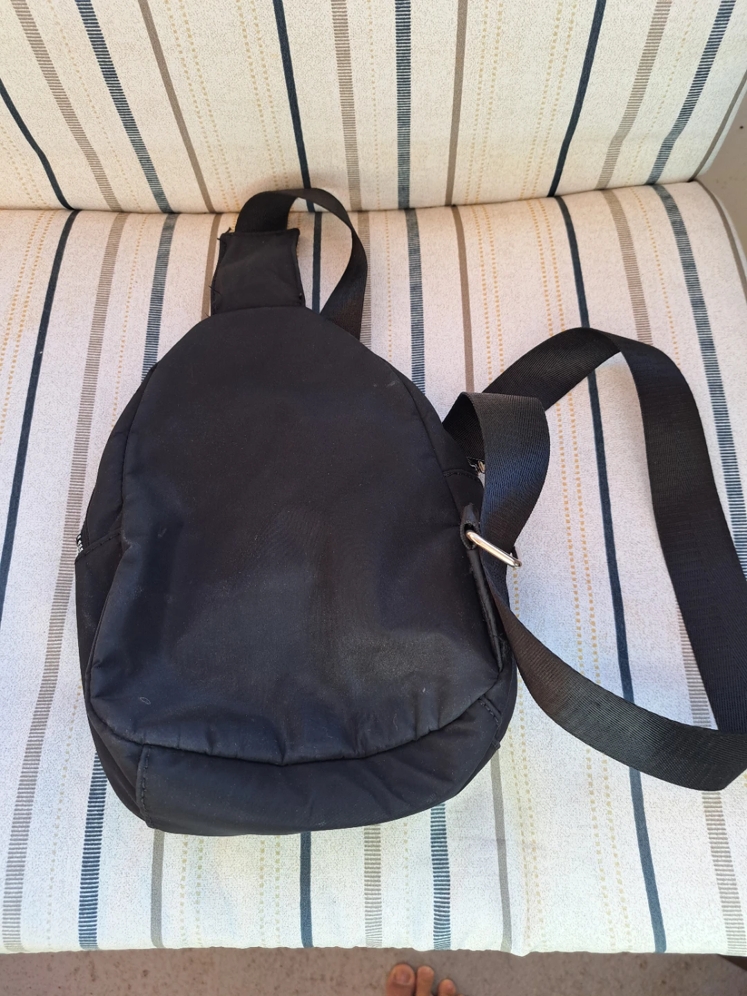 Black Nylon Sling Backpack - photo 2