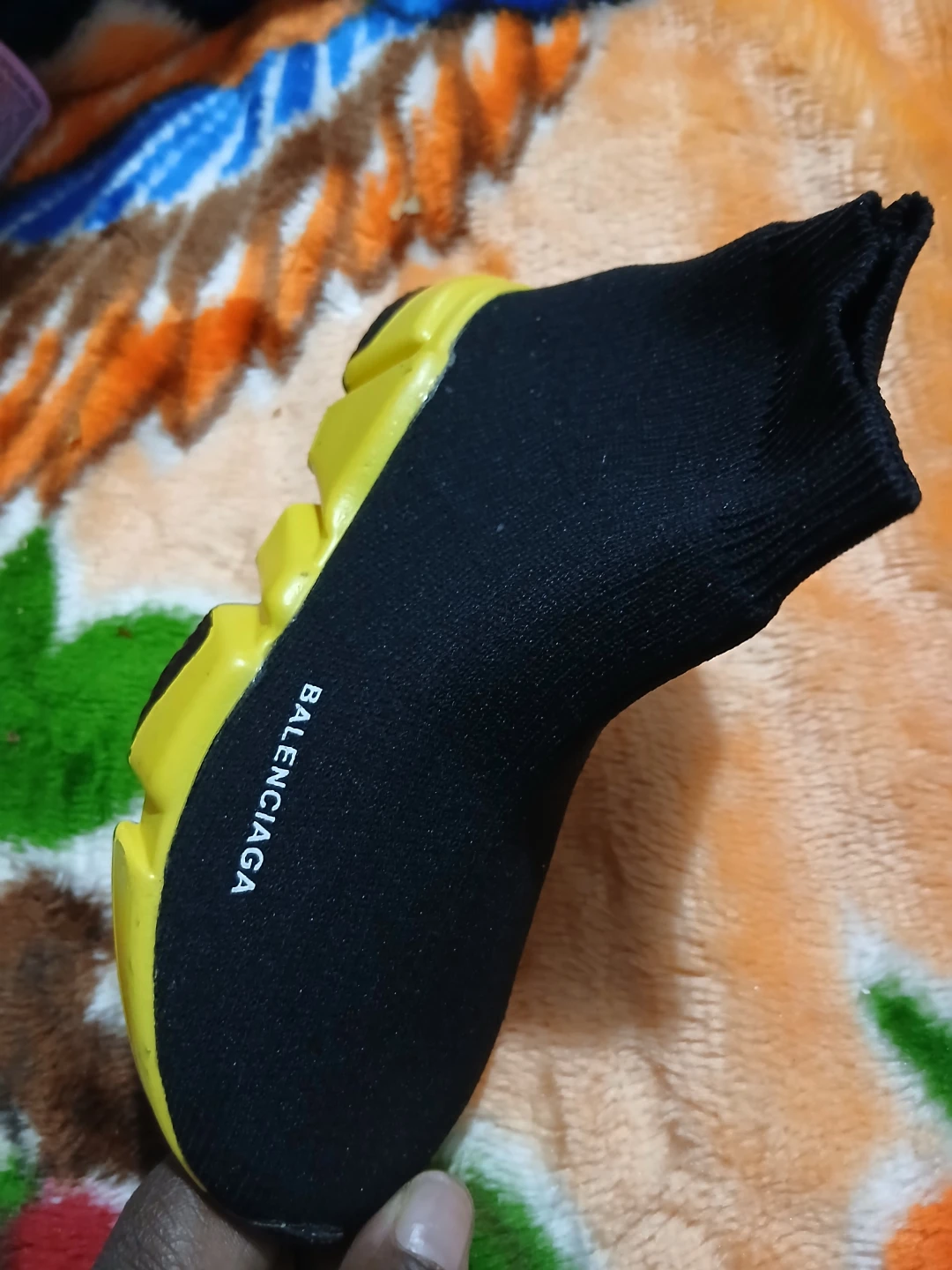 Balenciaga Speed Sneakers Black and Yellow - photo 2