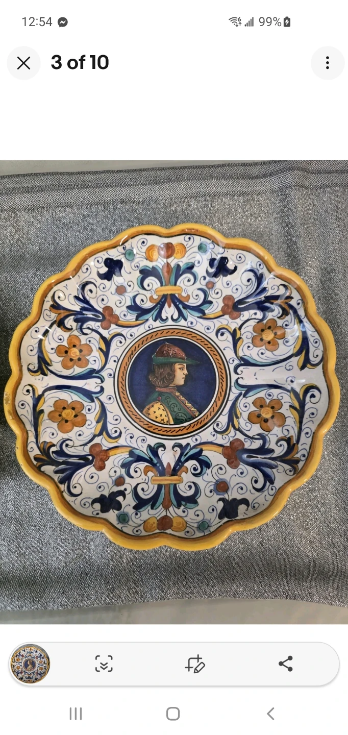 2 Handpainted Plates ARS DERUTA Italy signed - photo 3