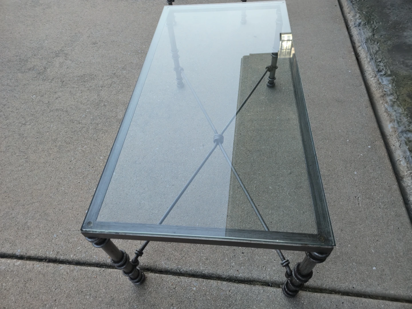 Decorative Glass Top Coffee Table – Metal Wrought Iron Style - photo 2