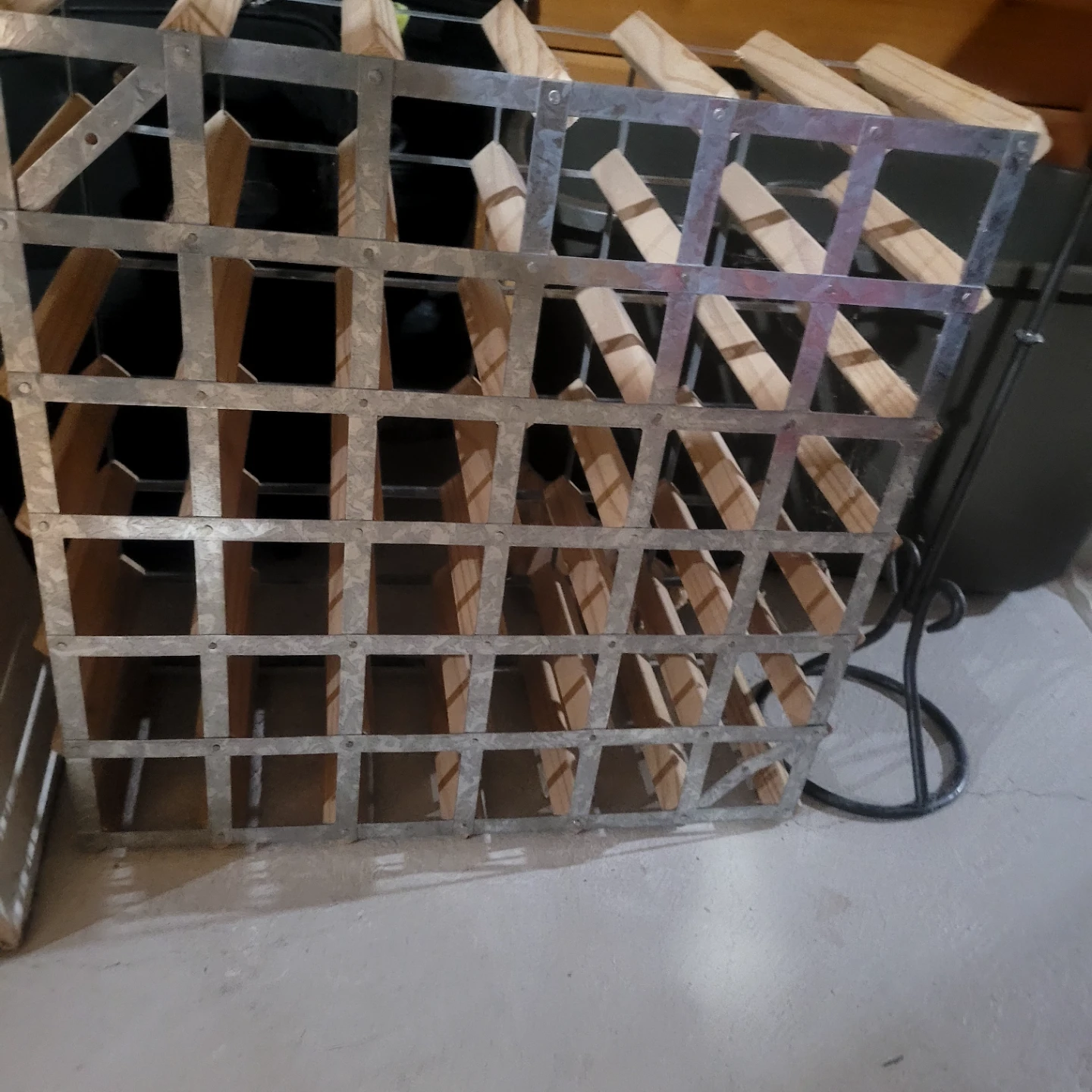 Wooden and Metal Wine Rack - photo 2
