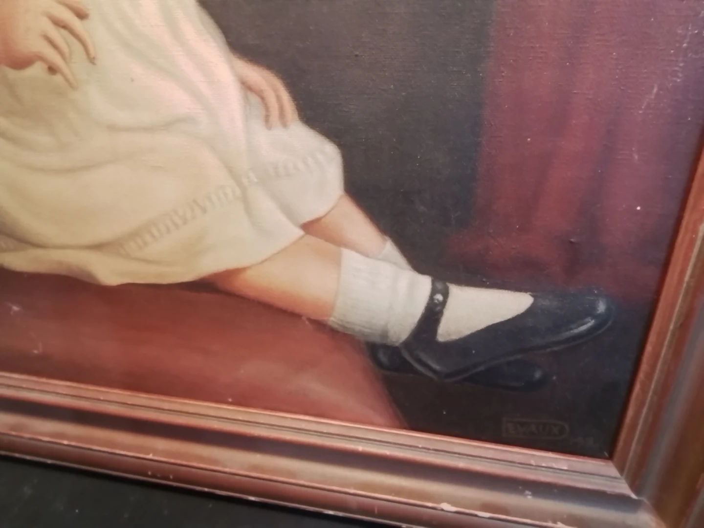Antique 1932 American Folk Art Style Child Portrait - photo 5