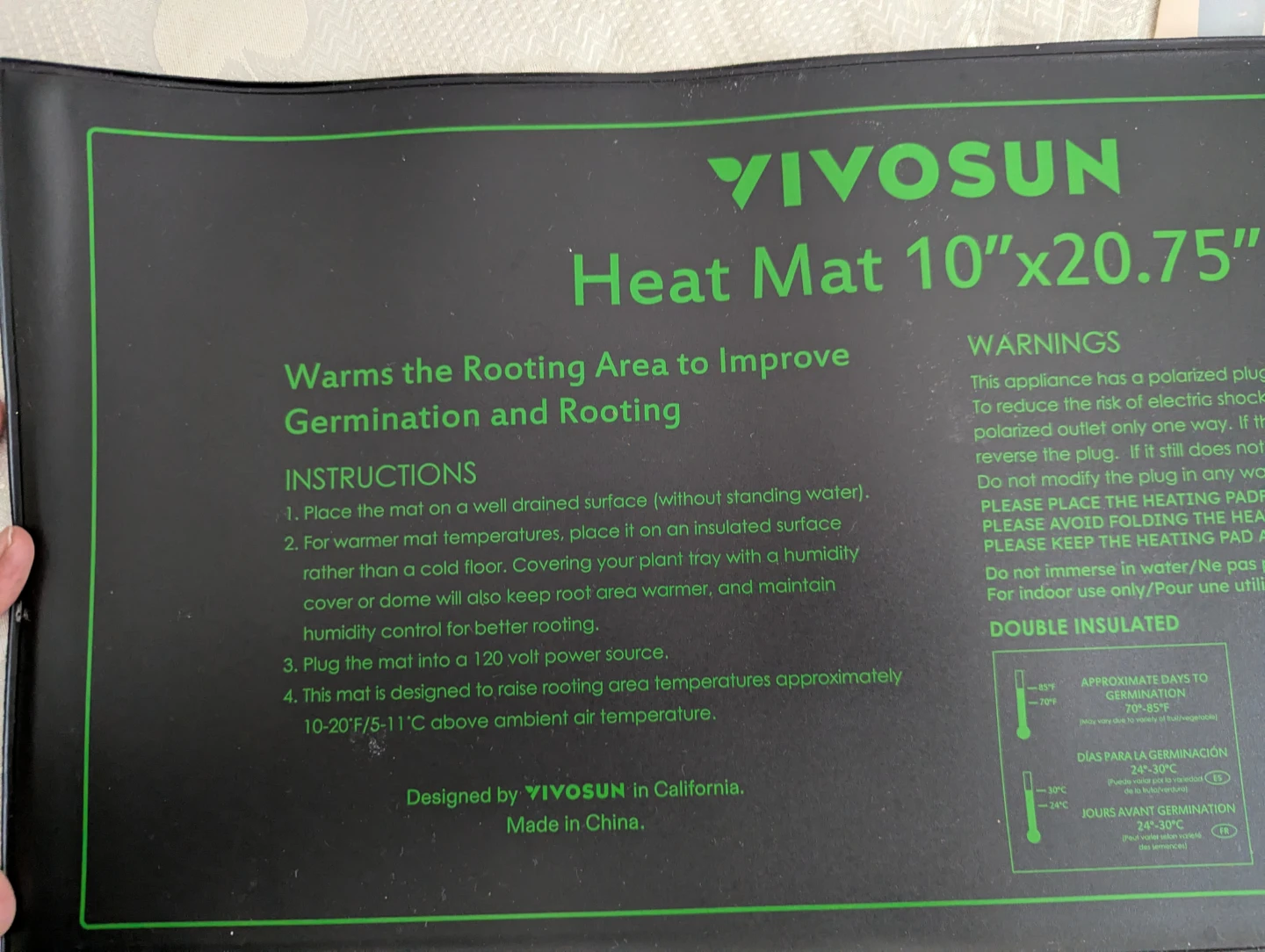 Vivosun Heat Mat 10x20.75" - photo 3