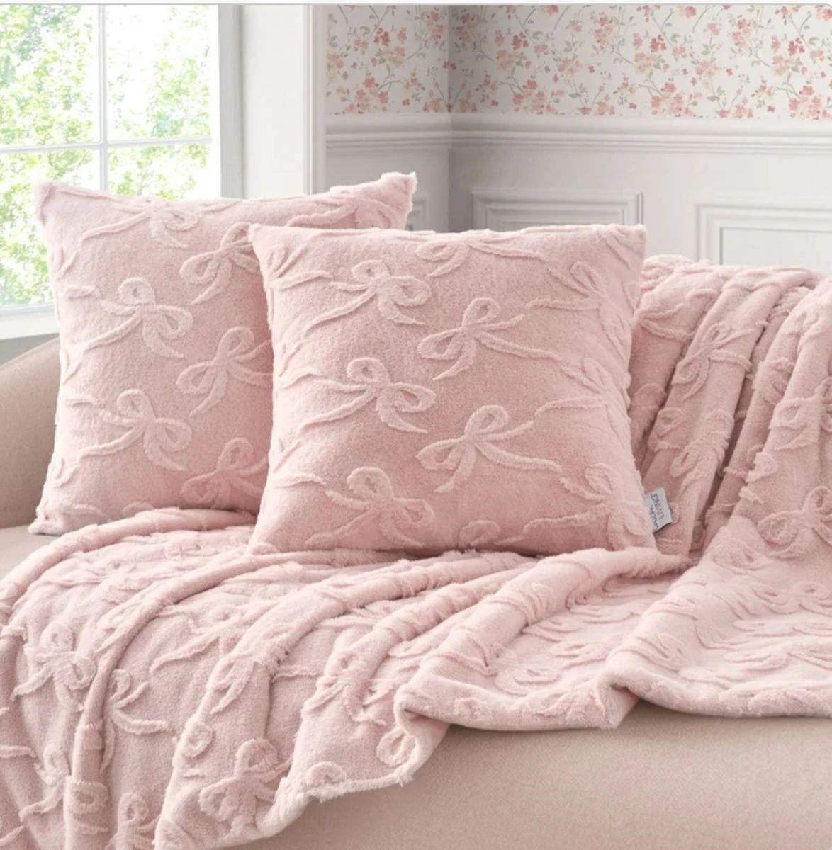 Throw and Cushion Set, 3 Pieces