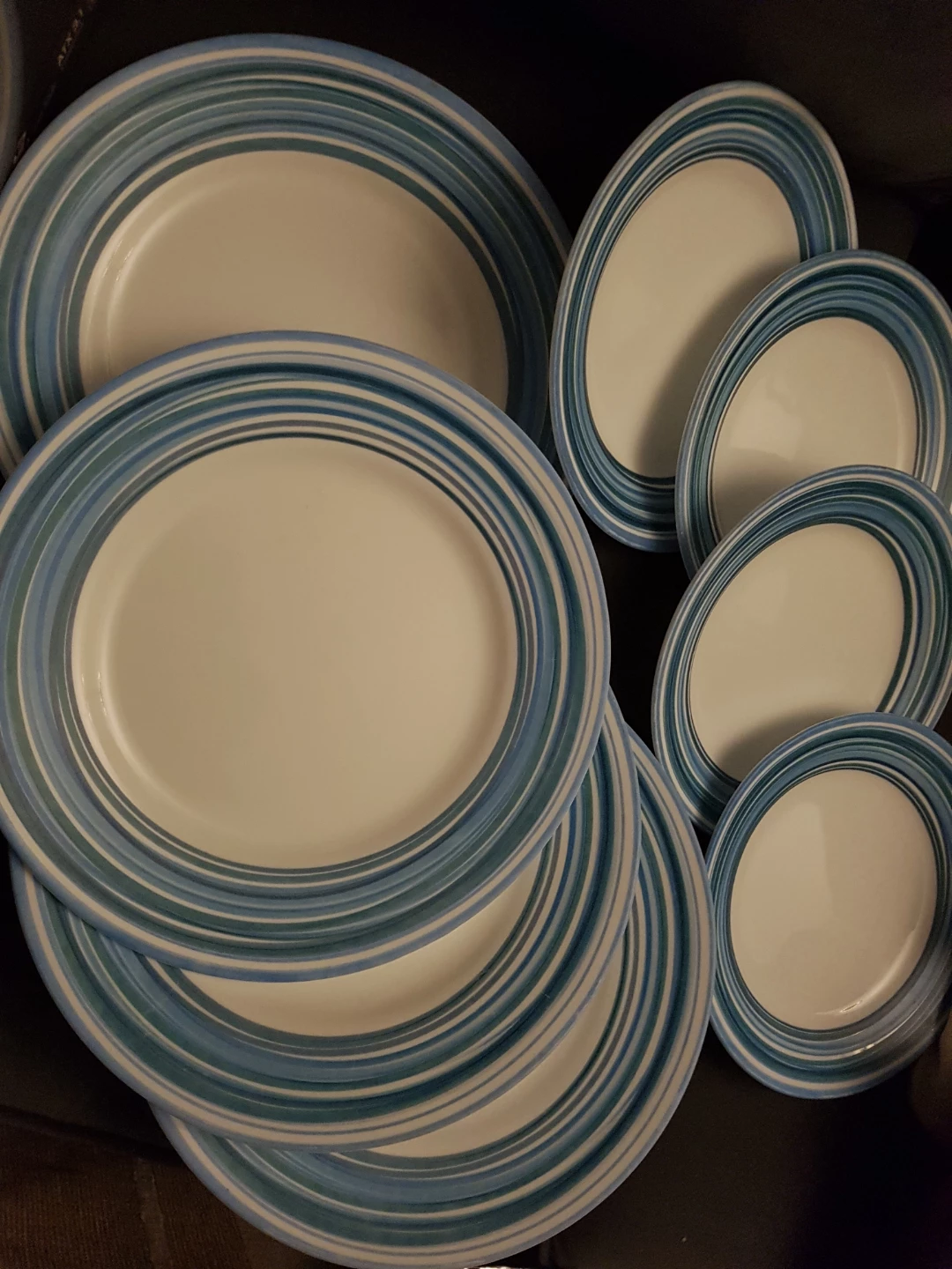 Corelle Vitrelle Dinner Plates Set - Blue Swirl