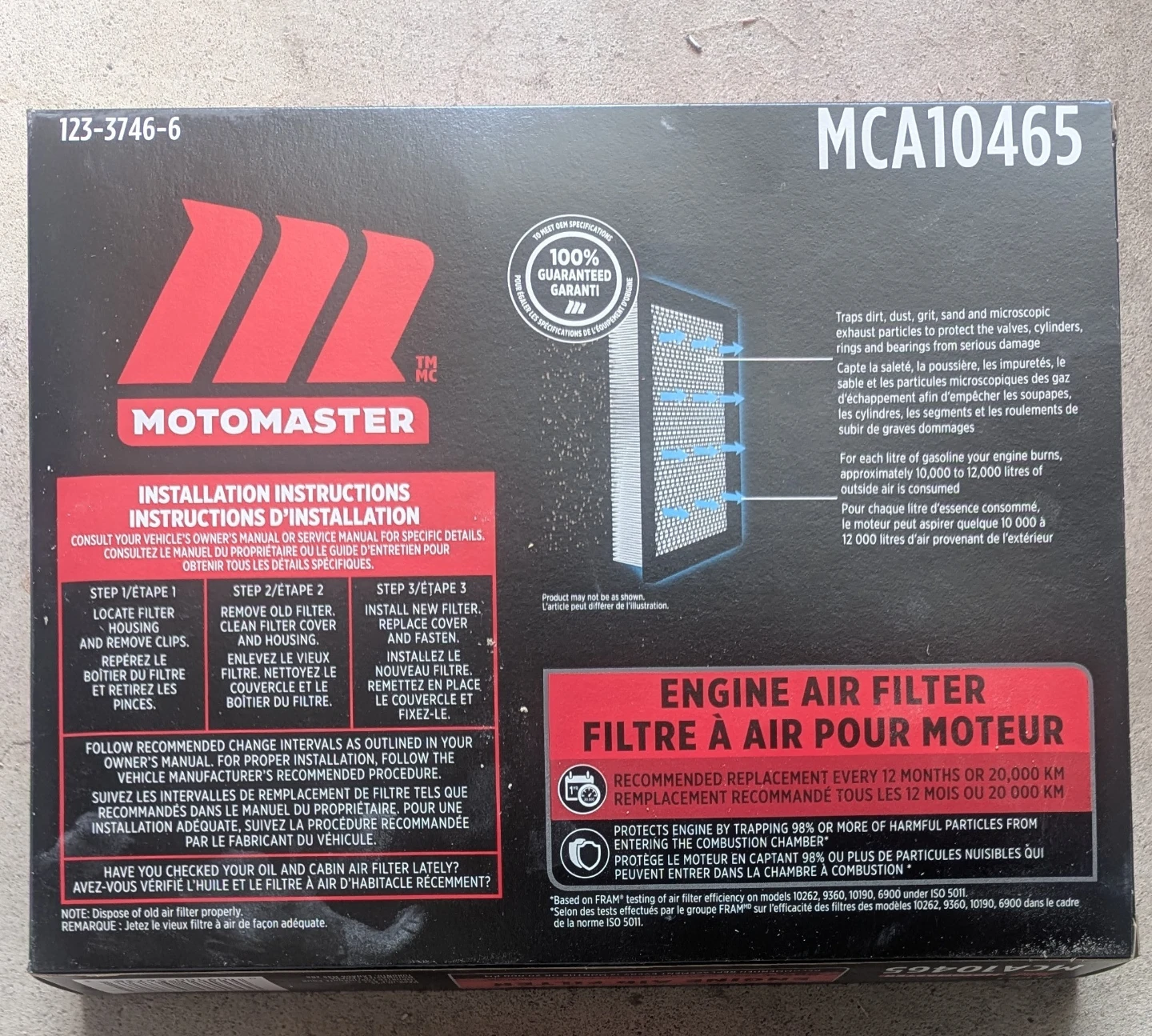 MotoMaster Engine Air Filter MCA10465 - photo 2