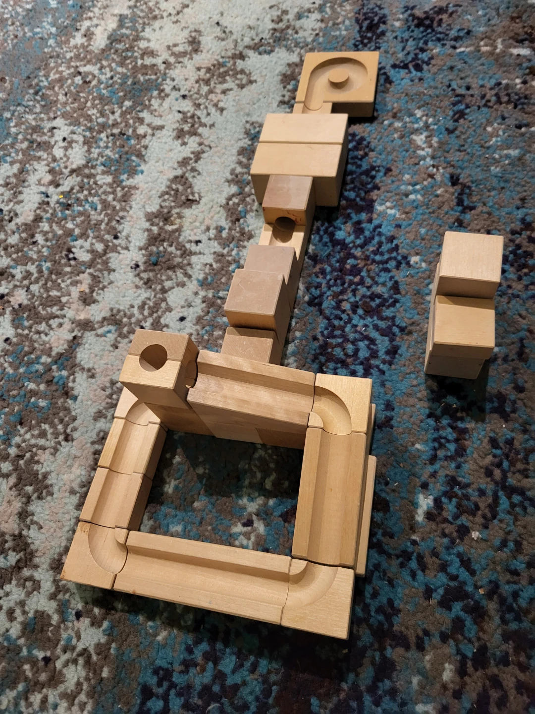 Wooden Marble Run Building Blocks