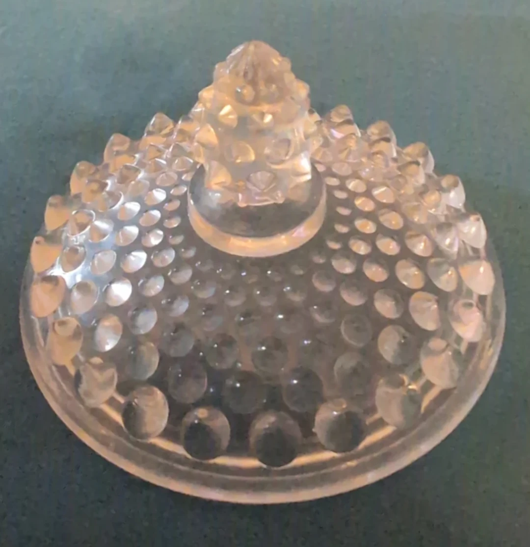 Vintage Blue Hobnail Glass Covered Candy Dish - photo 3