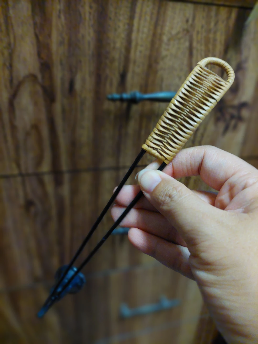 Vintage Metal Candle Snuffer with Woven Handle 🏈 - photo 3