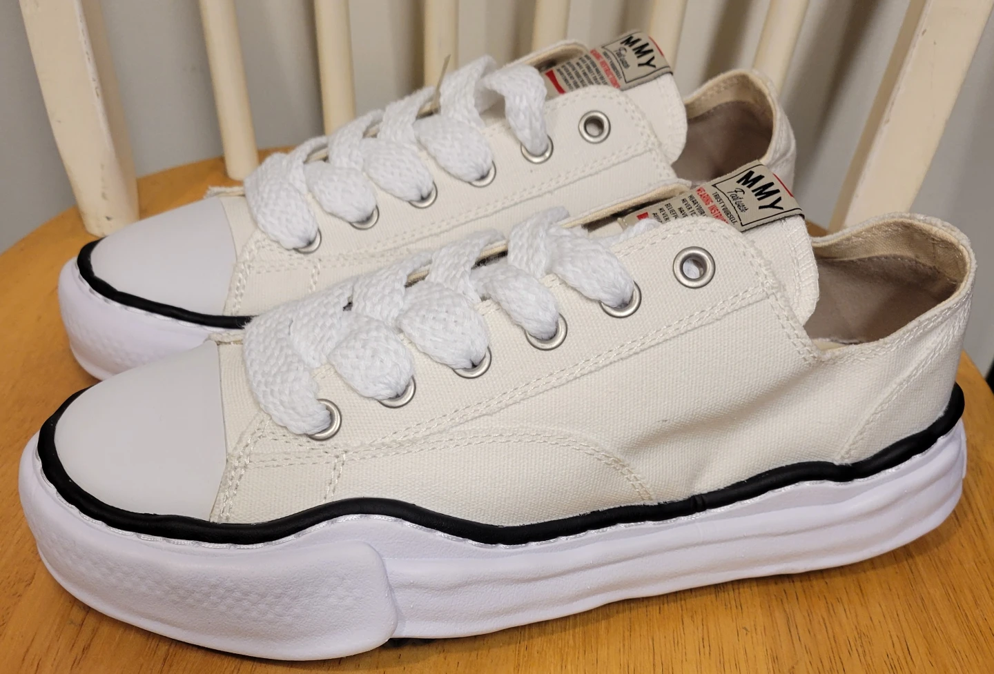 Maison MIHARA YASUHIRO PETERSON Canvas WHITE Men's Sz  43 / 10 - photo 2