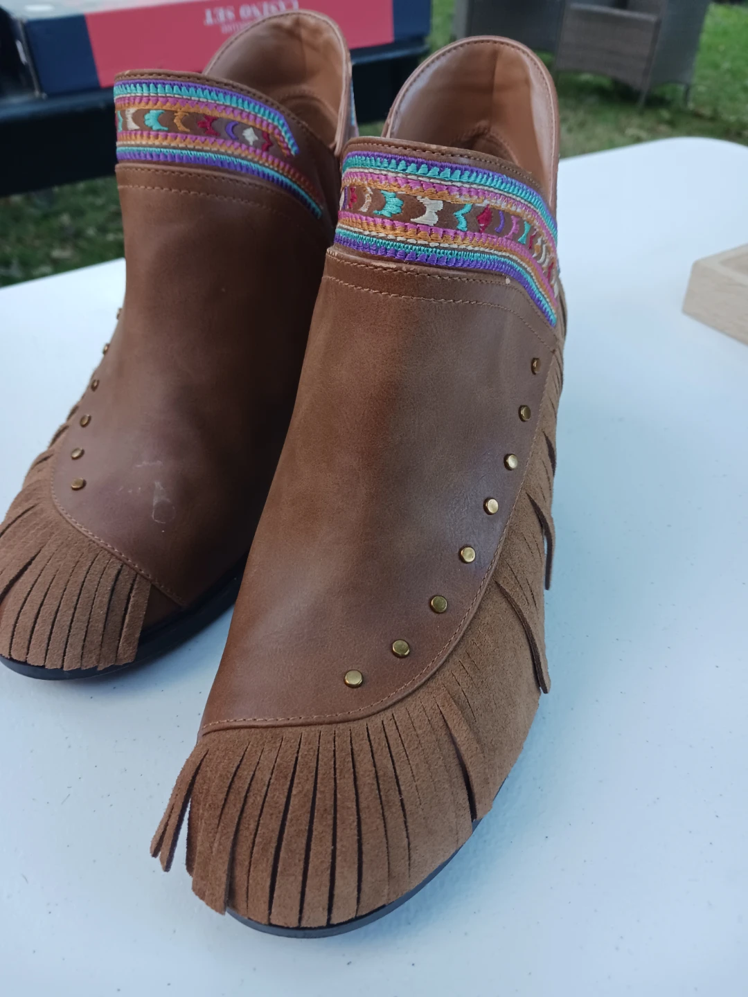 Brown Fringed Ankle Boots - photo 2