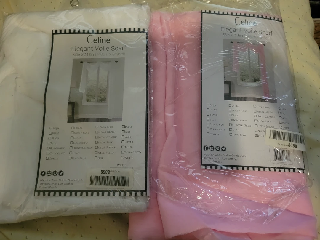 Voile Scarf Curtains/PC sheet (2 sets of each)