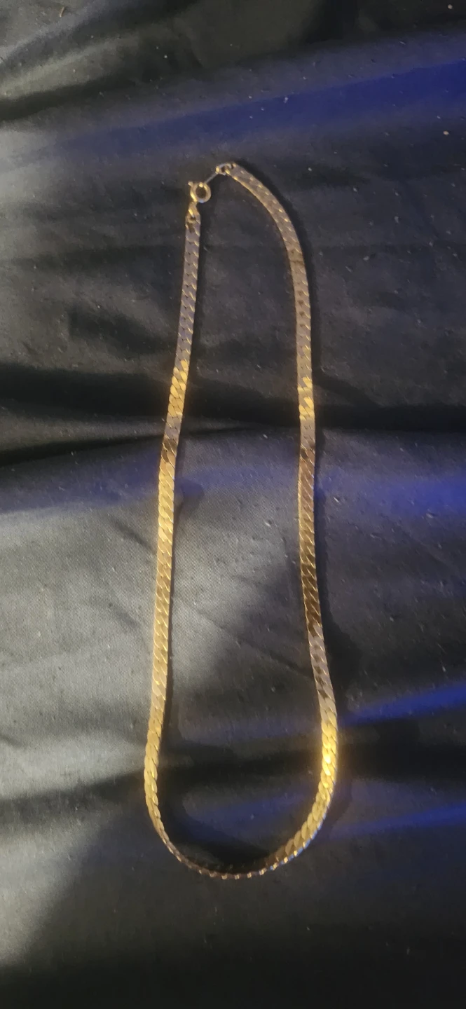 Gold Herringbone Chain Necklace