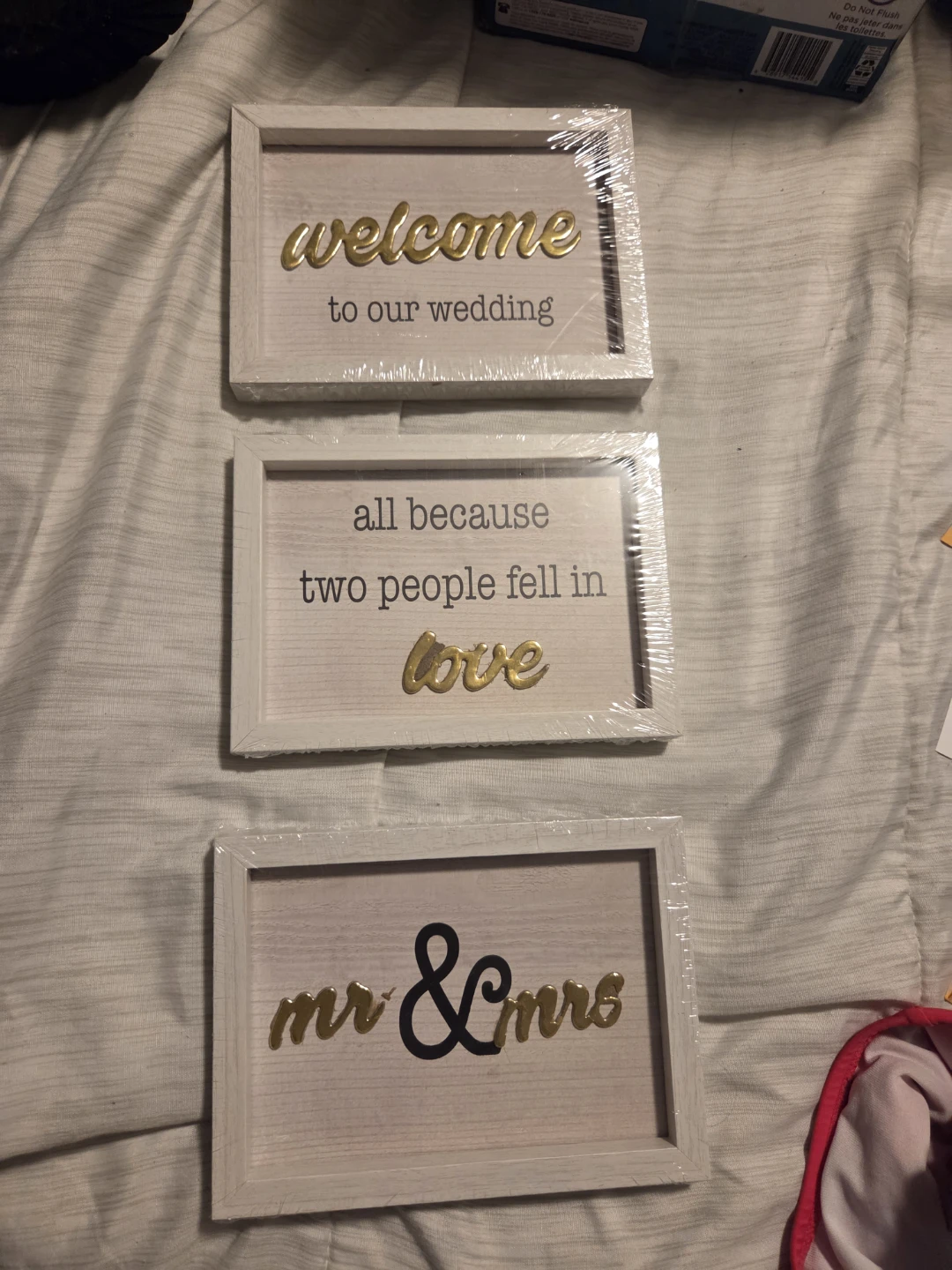 Set of 3 Wedding Decorative Signs