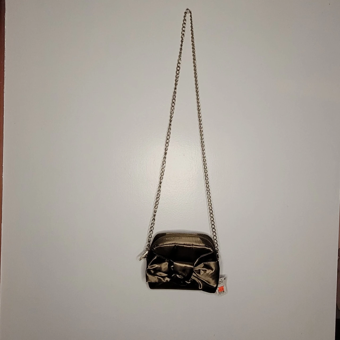 Design Lab Gold Satin Crossbody Bag