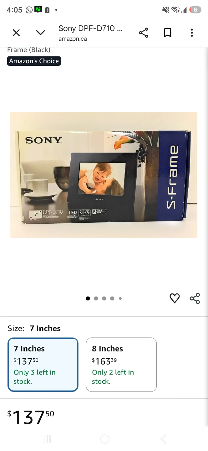 Sony S-Frame 7-inch Digital Photo Frame DPF-D710